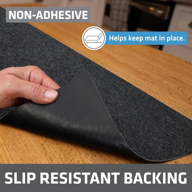 Dry Mate Premium Luxury Shelf & Drawer Liner, Thick Cushioned Fabric, Non-Adhesive, Absorbent, Waterproof, Slip-Resistant, Liners for Kitchen Cabinets, Cupboards (USA Made)(11”x50”)(24-Pack)(Charcoal) - Image 2